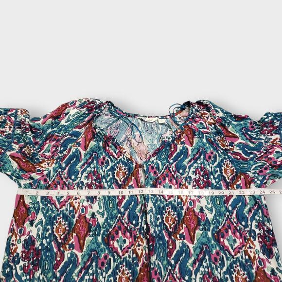 Caffe Marrakesh 3X Button Up Blouse Abstract Multi-colored Top Artsy Casual - Picture 10 of 14